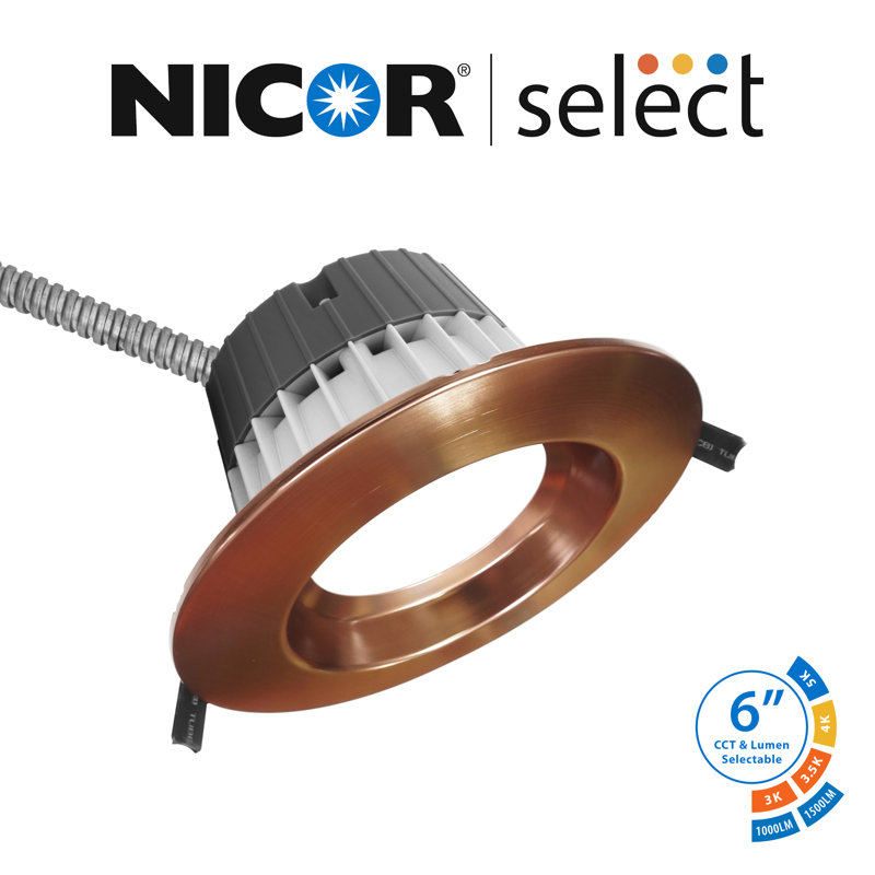 NICOR Lighting 6'' Selectable Color Temperature Dimmable AirTight IC